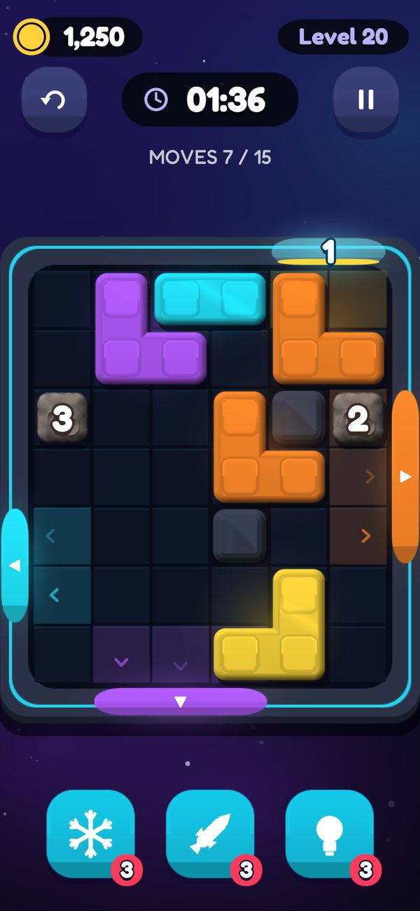 A harder level with asteroids and a shielded gate
